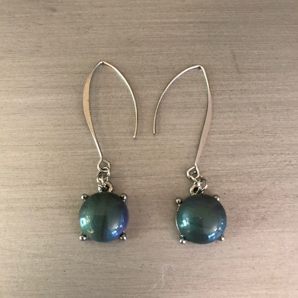 FREE❗️w/Purchase Green Silver Drop Earrings